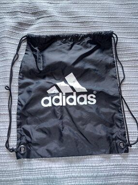 adidas Black Drawstring Backpack with White Logo